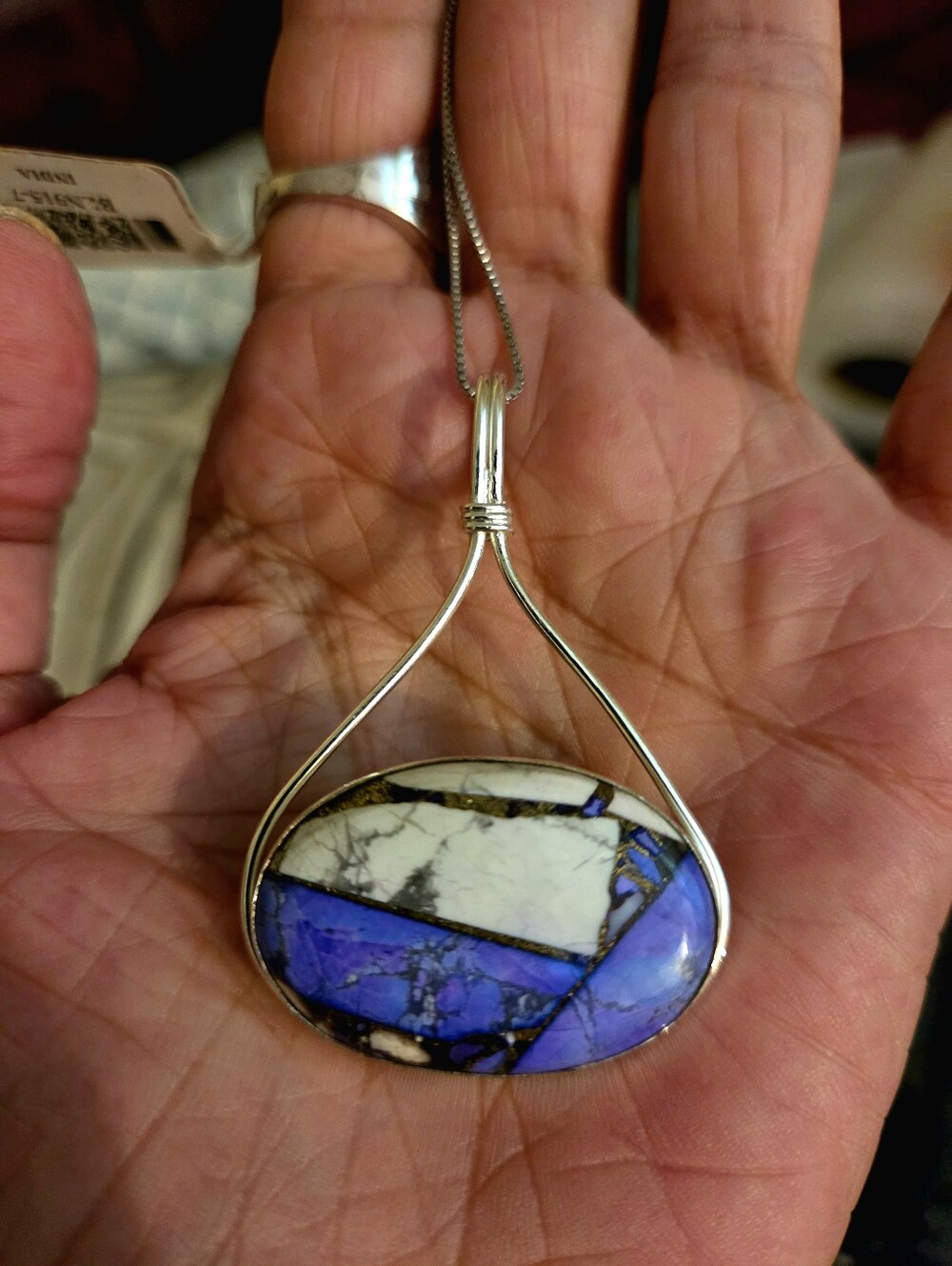 New!925 S,sterling,manmade,purple dahlia,turquoise,pendant